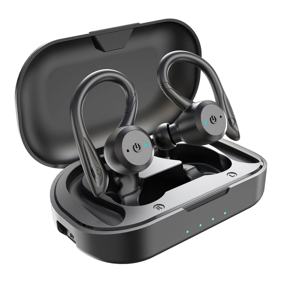 APEKX earbuds front view showing compact design and easy pocketing benefit