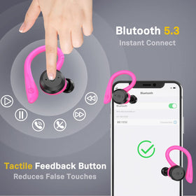 APEKX charging case next to smartphone showing compact pocket-friendly size