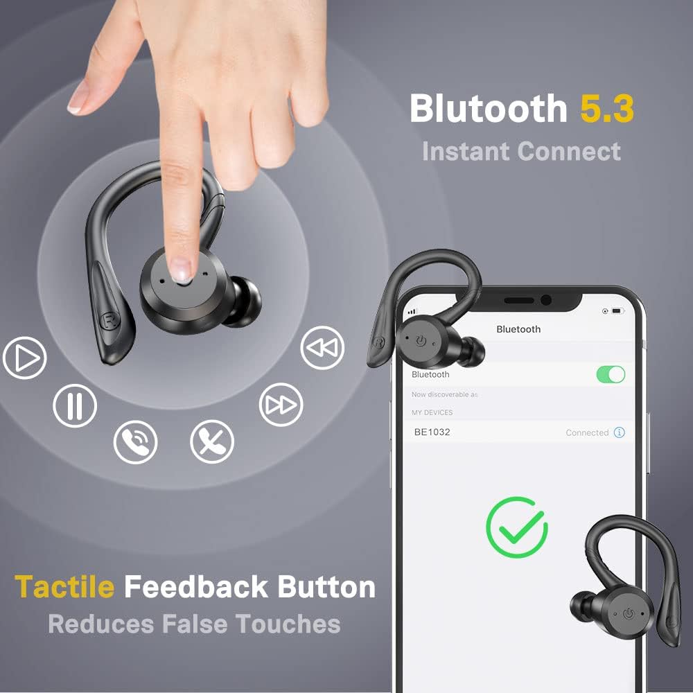 APEKX earbuds with water droplets showing IPX7 protection against sweat