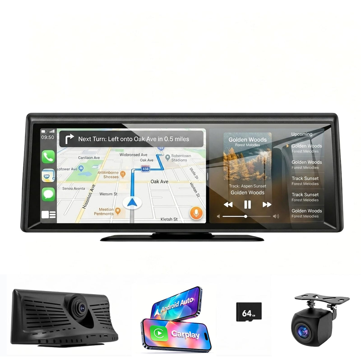 Apenet wireless CarPlay screen 8.1-inch display enables effortless iPhone integration on the road.