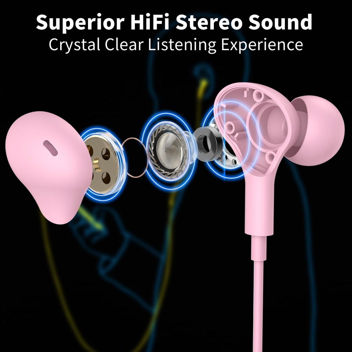 APETOO close-up of silicone ear tip texture for comfortable noise isolation