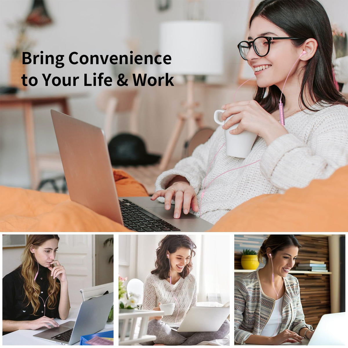 APETOO earbuds connected to laptop during video call for clear communication