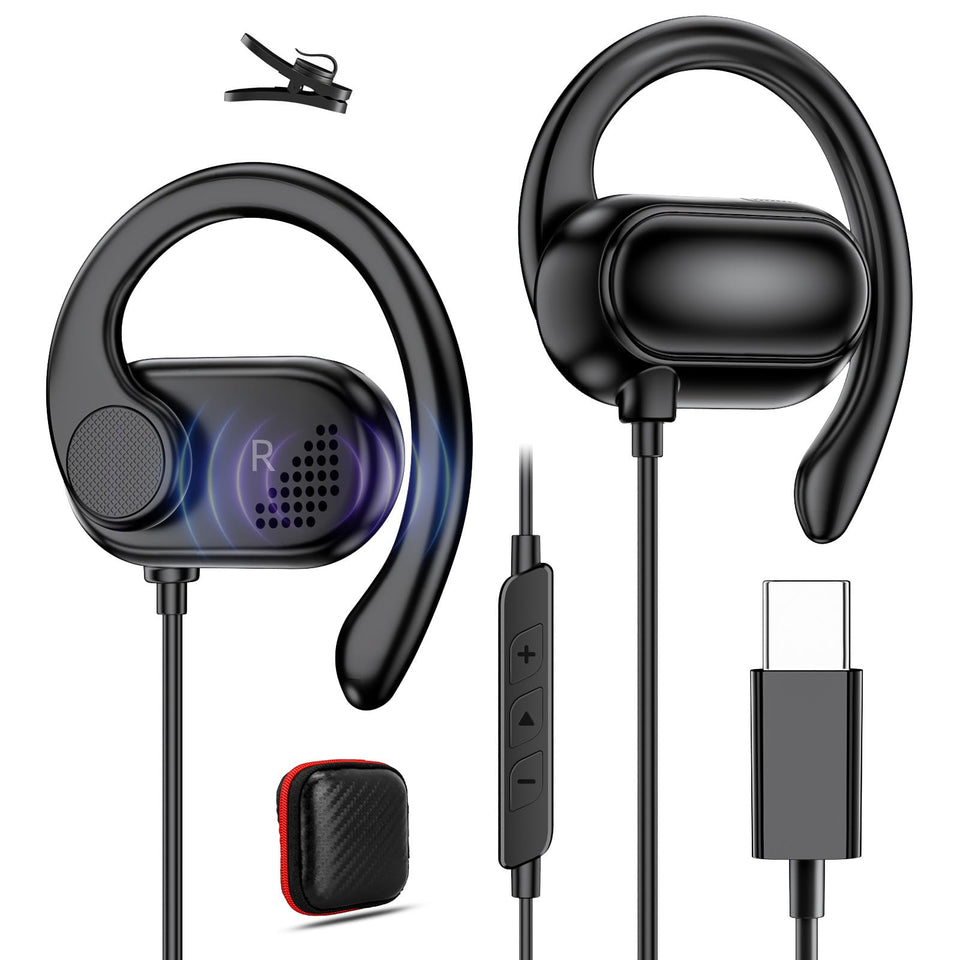 APETOO open-ear headphones with USB-C connector offer secure comfort during workouts