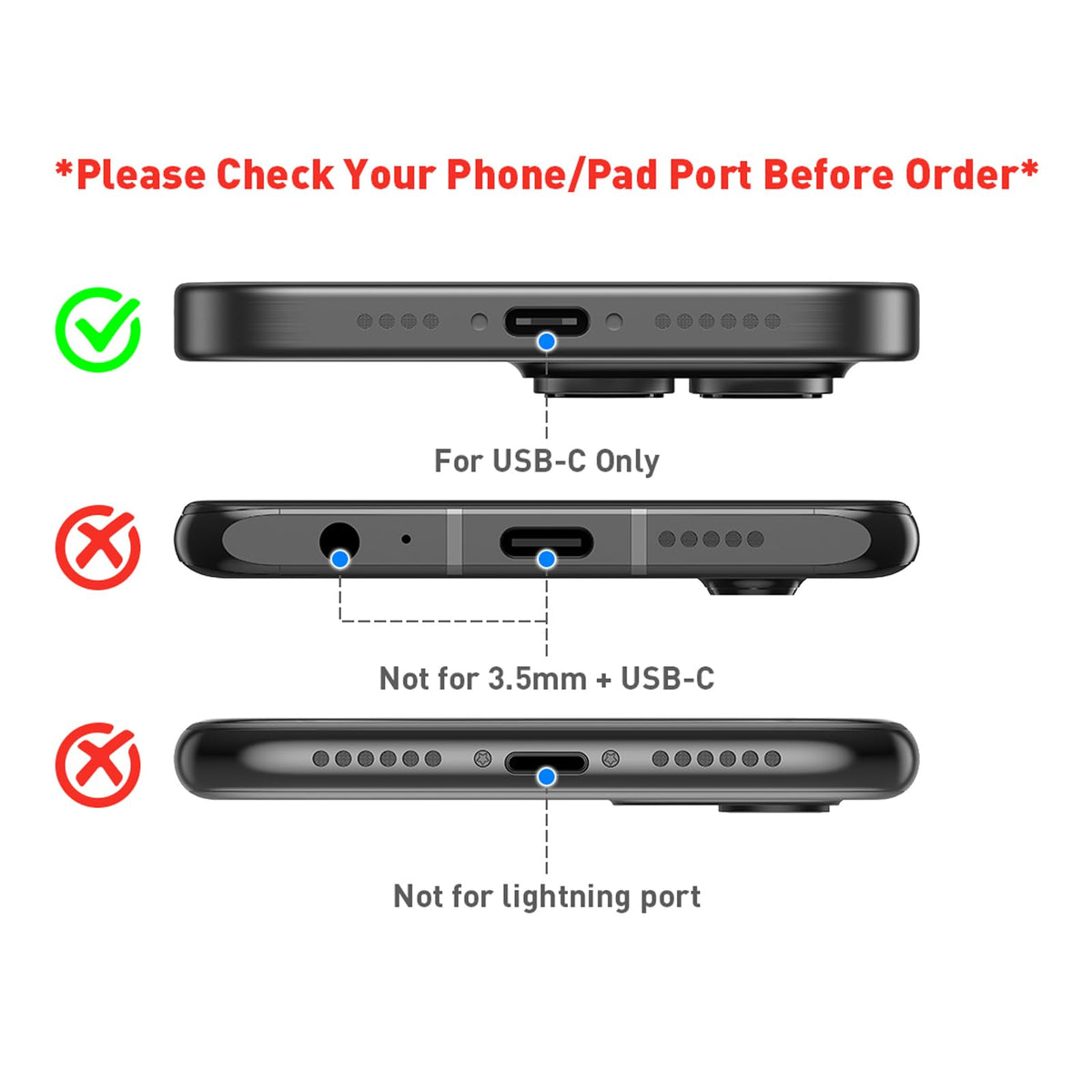 APETOO USB-C earphones with remote control for volume and playback