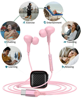 APETOO USB-C headphones carried in protective case