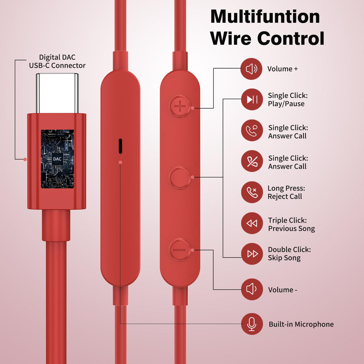 APETOO USB-C earbuds compatible with many USB-C devices and tablets.