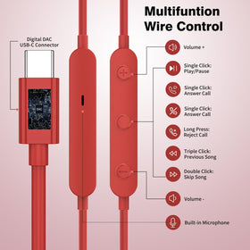 APETOO USB-C earbuds compatible with many USB-C devices and tablets.