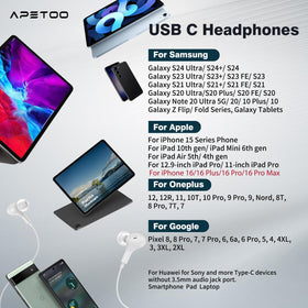APETOO USB-C headphones offer wide compatibility with many devices