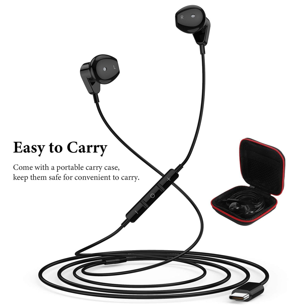APETOO USB-C headphones shown with broad device compatibility