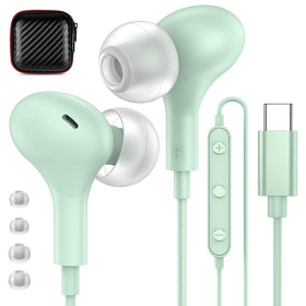 APETOO USB-C headphones close-up of soft ear tips for comfort
