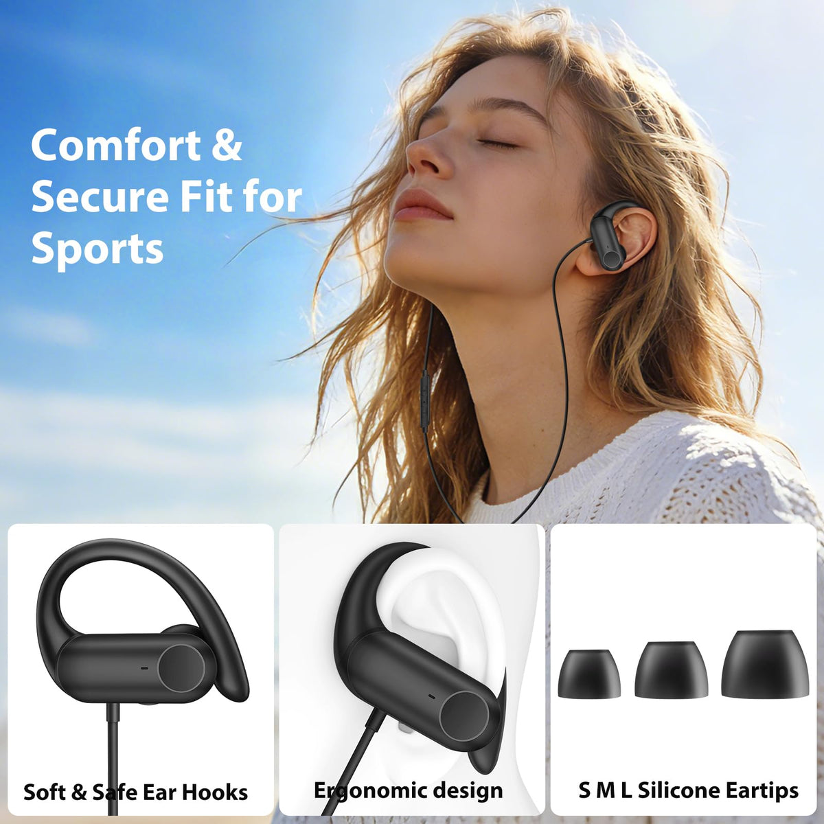 APETOO USB-C headphones ergonomic design reduces ear fatigue during long listening.