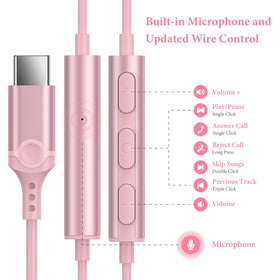 APETOO pink USB-C earbuds ergonomic fit for all-day comfort