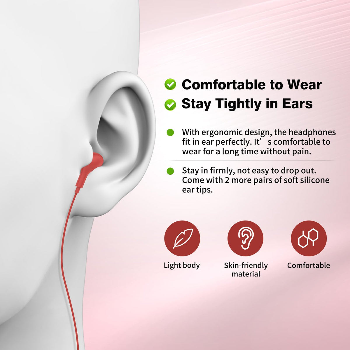APETOO USB-C earphones with inline controls for volume and track changes.