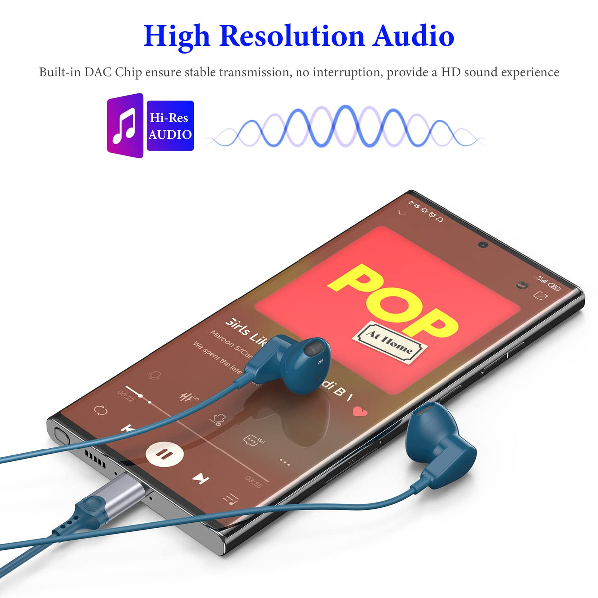 APETOO USB-C headphones with inline mic for calls and music management.