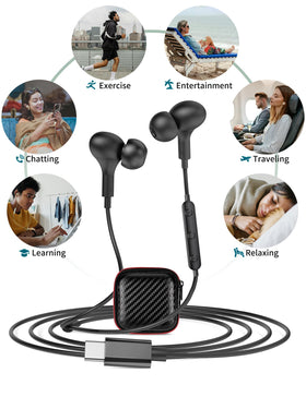 APETOO USB-C headphones magnets allow neck-wear when not in use.