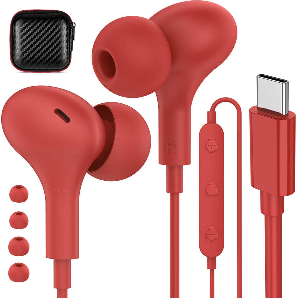 APETOO USB-C headphones with mic for crystal-clear calls and music on the go.