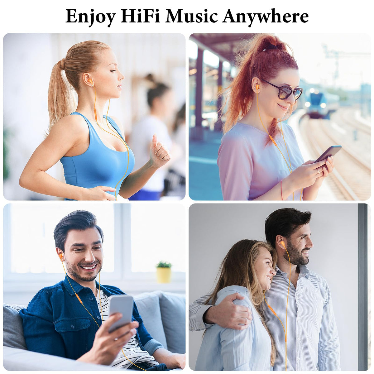APETOO USB-C headphones orange compatible with many devices for versatile listening