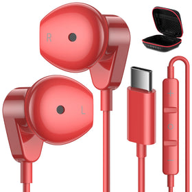 APETOO USB-C headphones red front view with immersive sound