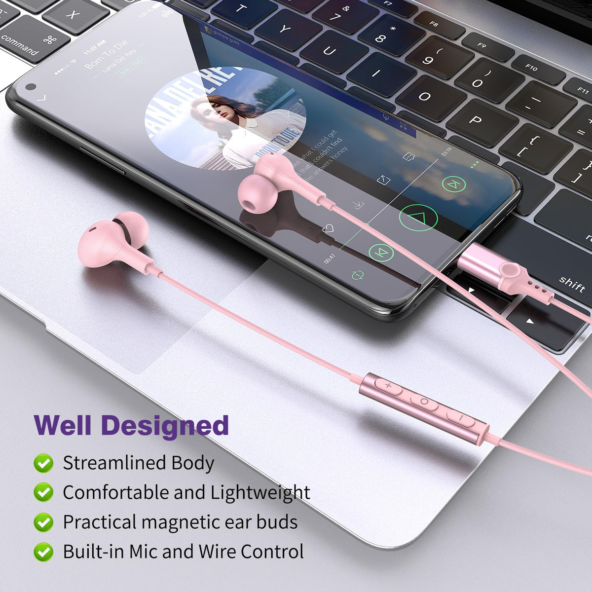 APETOO USB-C headphones compatible with many USB-C devices