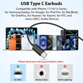 APETOO USB-C headphones ideal for workouts and travel with secure fit.
