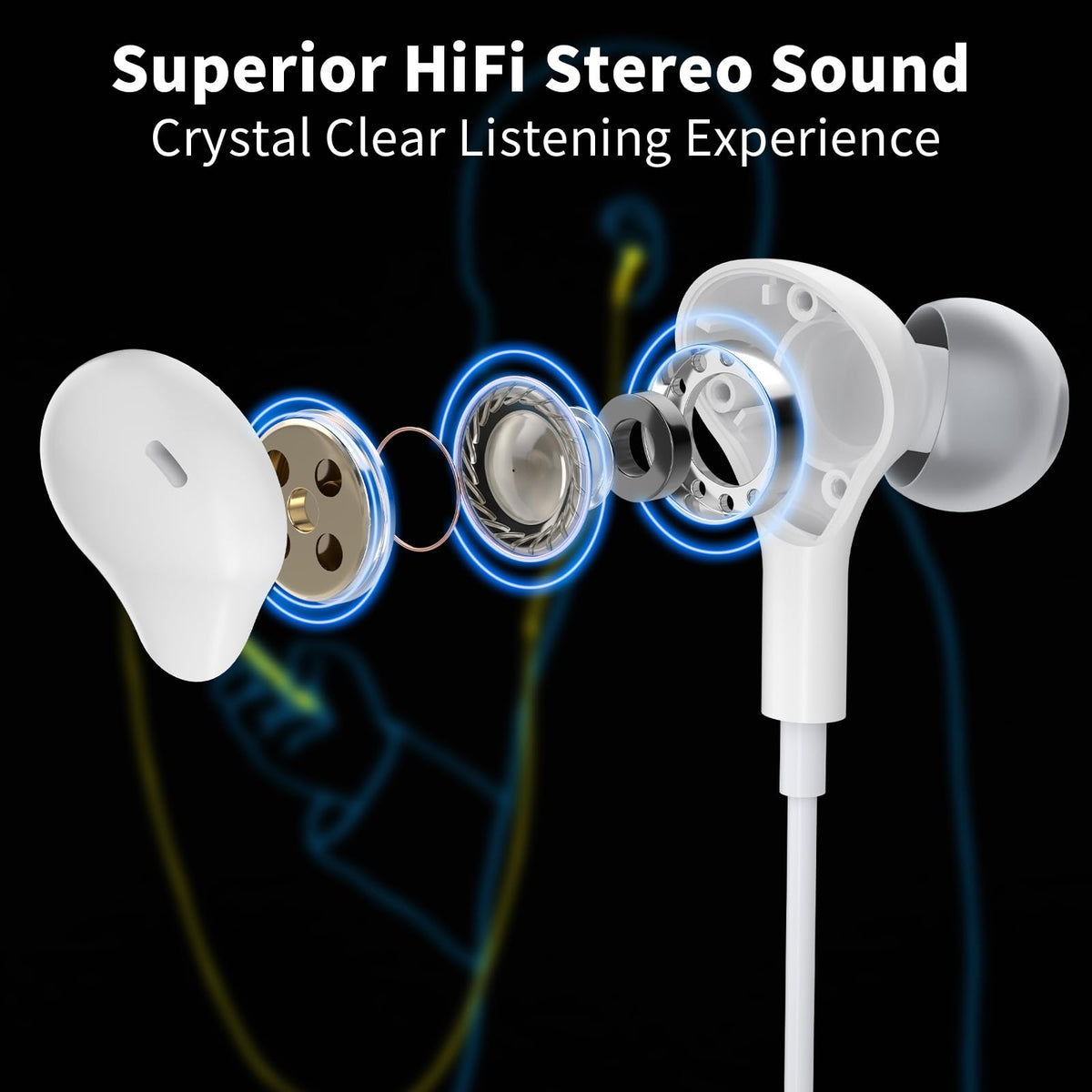 APETOO USB headphones with built-in mic for clear online calls