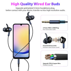 APETOO wired ear buds with gold-plated 3.5mm plug for reliable connection.