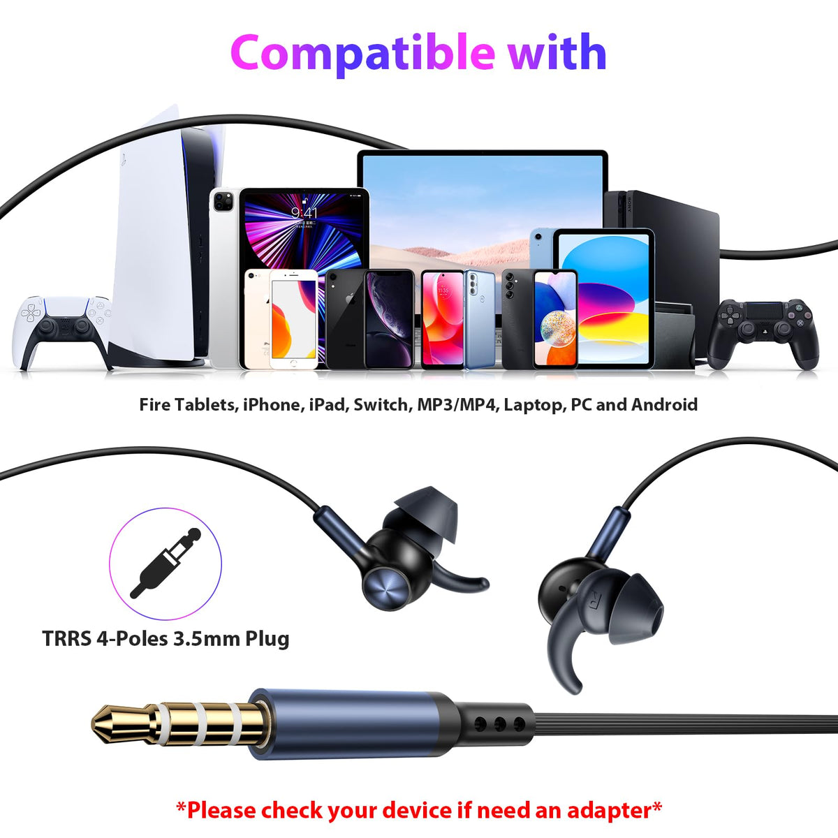 APETOO wired ear buds with noise isolation and 3.5mm plug for clear sound.