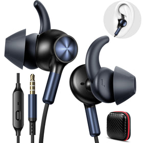 APETOO wired ear buds with stability wingtips for secure fit during workouts.