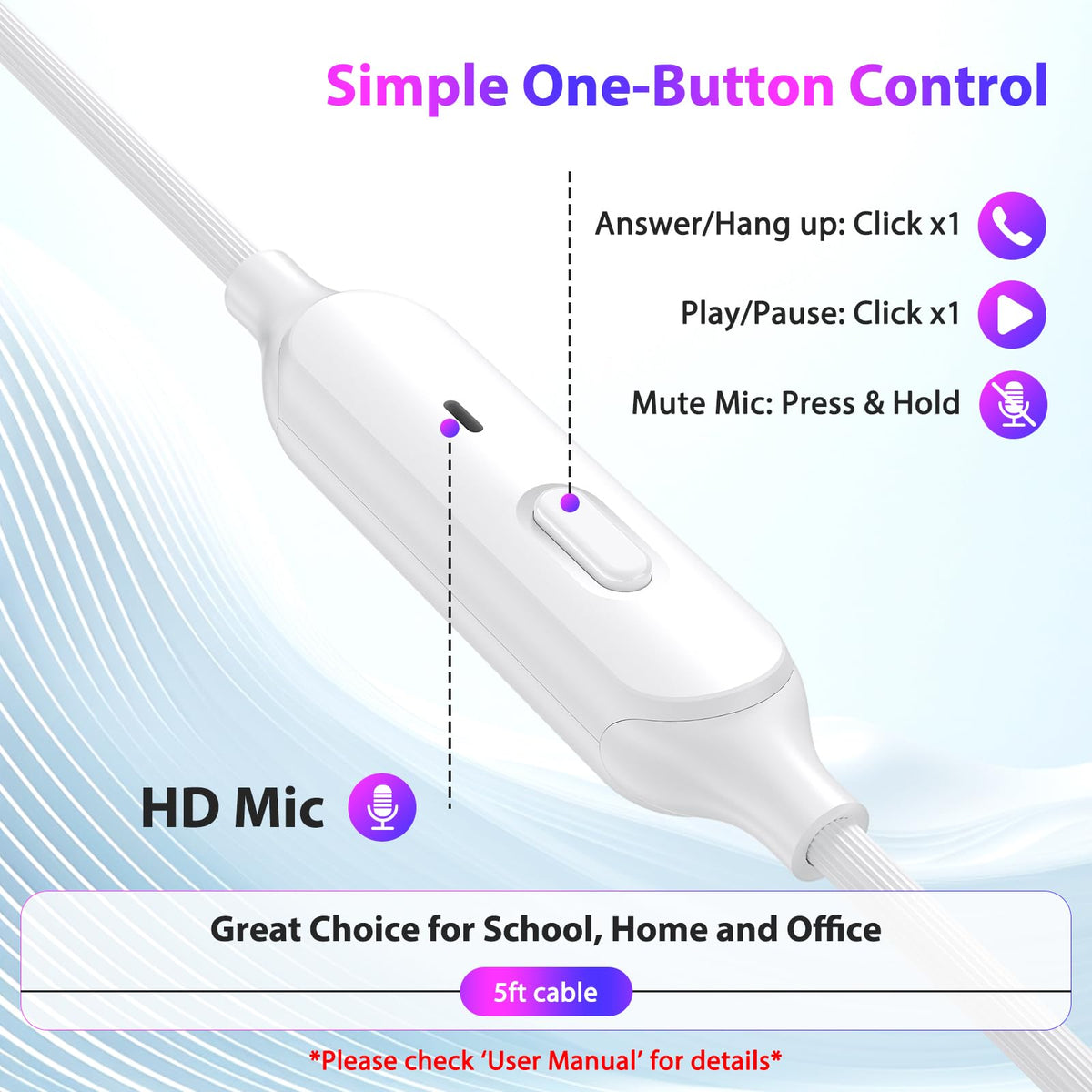 APETOO wired earbuds 3-5mm plug for easy plug-and-play on most devices
