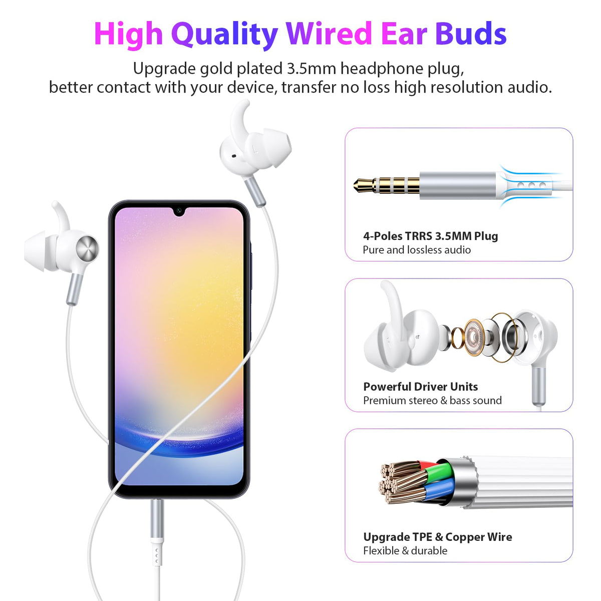 APETOO wired earbuds inline controls for hands-free calls and music control