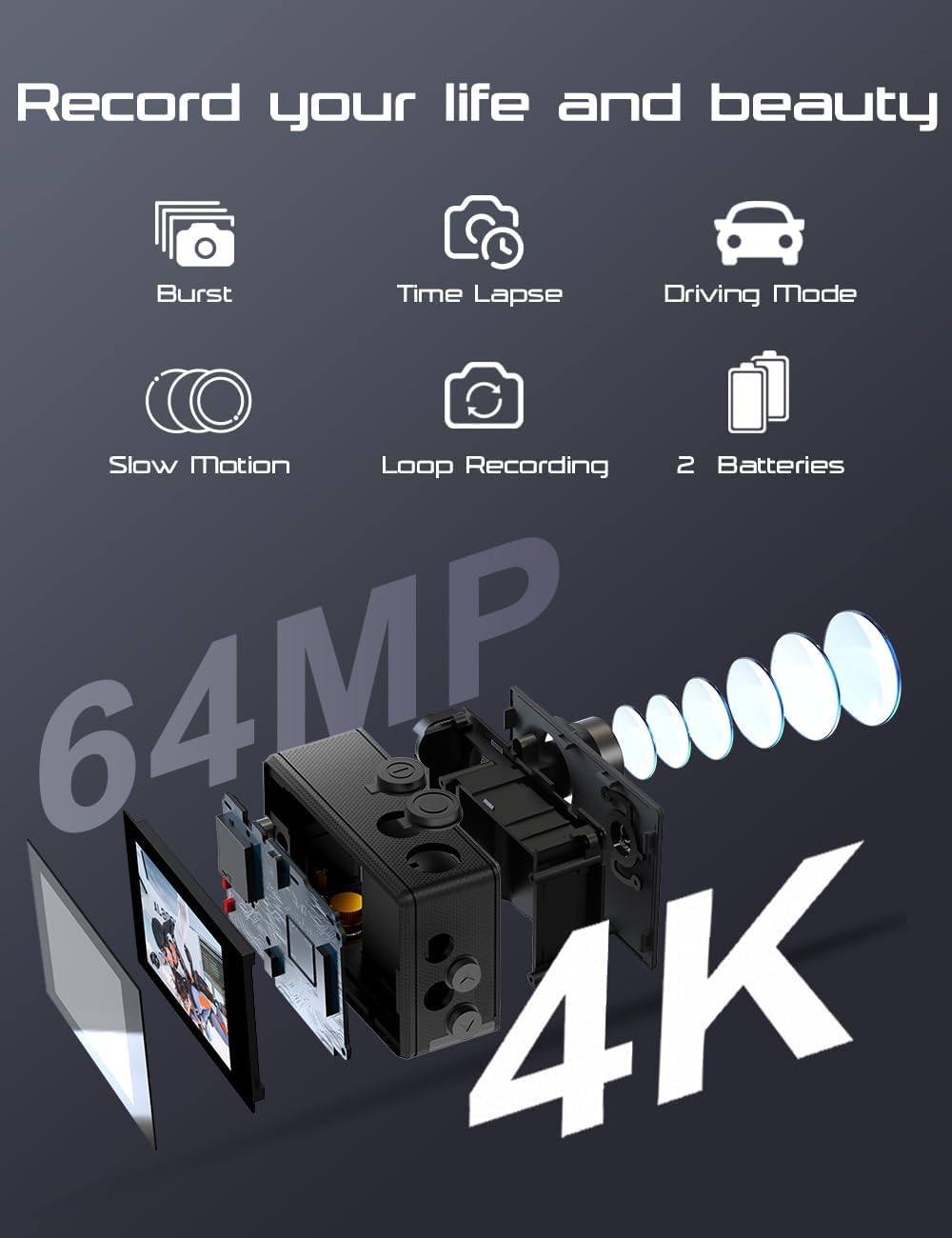 Apexcam M80 AIR waterproof housing closeup protecting camera for diving