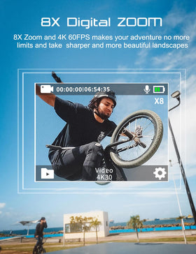 Apexcam M80 rear screen and menu showing easy app and camera control
