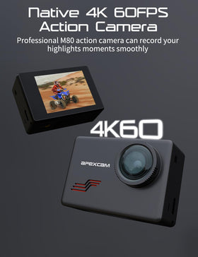 Apexcam M80 waterproof case close-up demonstrating 40m water protection