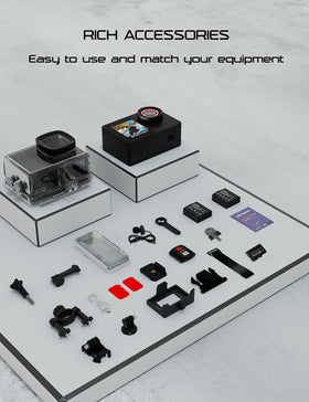 Apexcam X80PRO includes remote and memory card for remote control