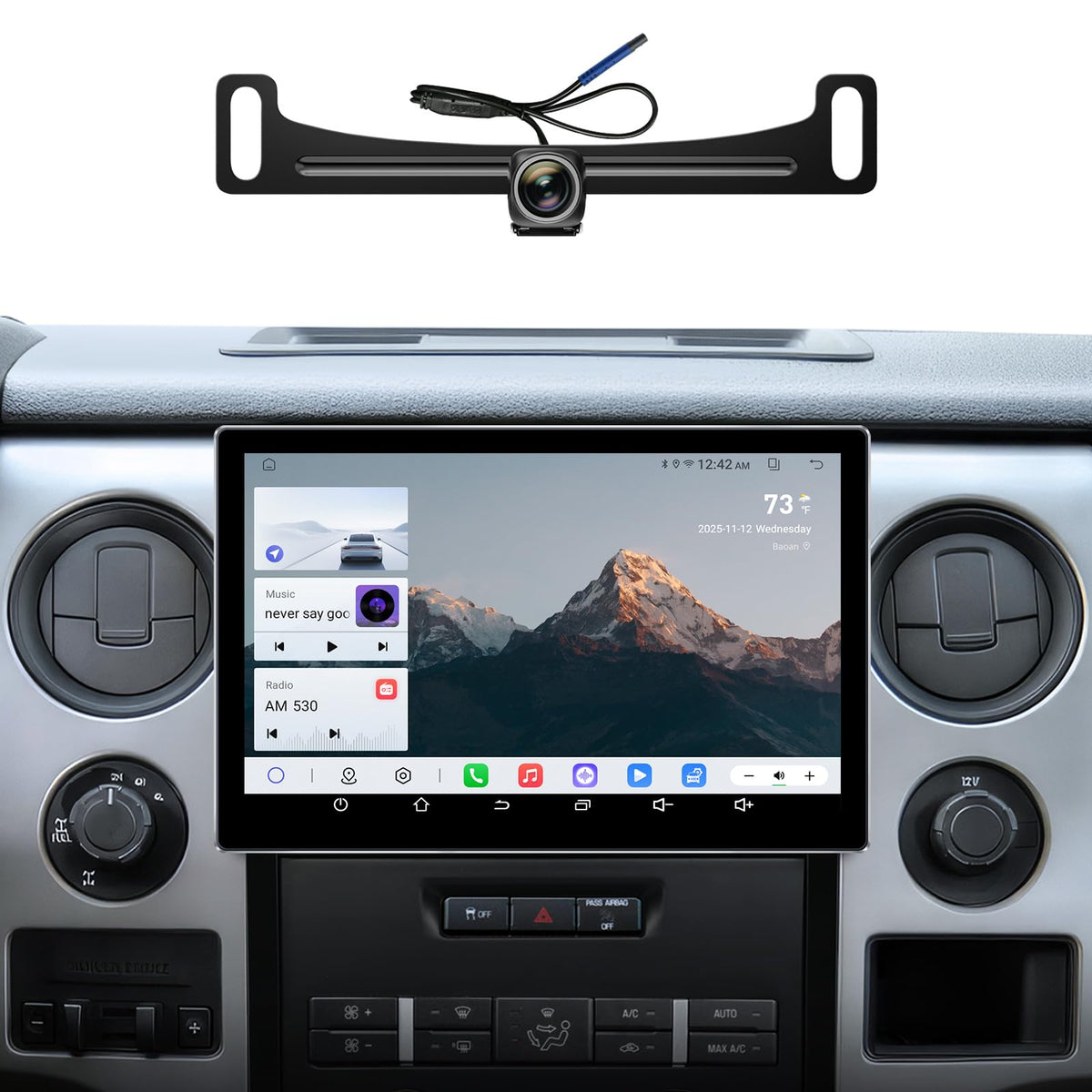 ApexNav 11.5-inch Ford F-150 front display enhances multimedia access.