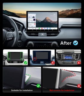 ApexNav 11.5 inch Rav4 radio back panel view highlighting dual harness compatibility
