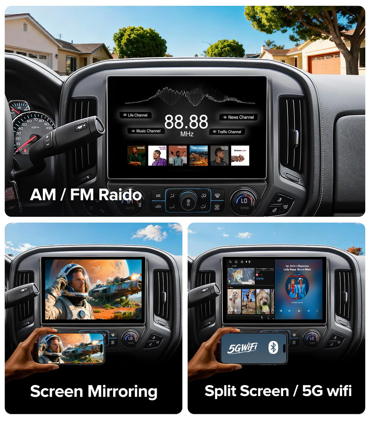 ApexNav Silverado 1080p backup camera view.