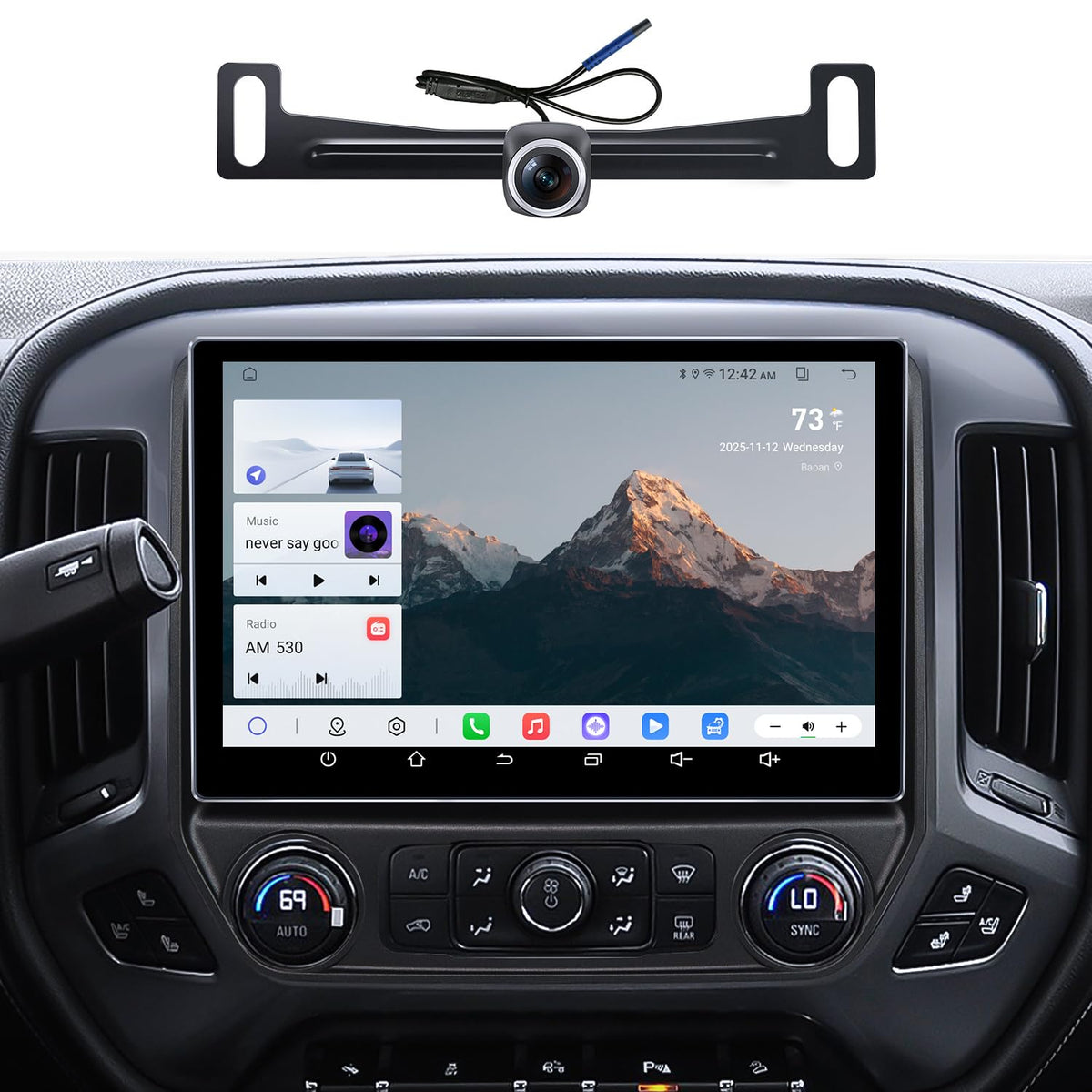 ApexNav Silverado 11.5-inch radio front view for modern dashboard control.