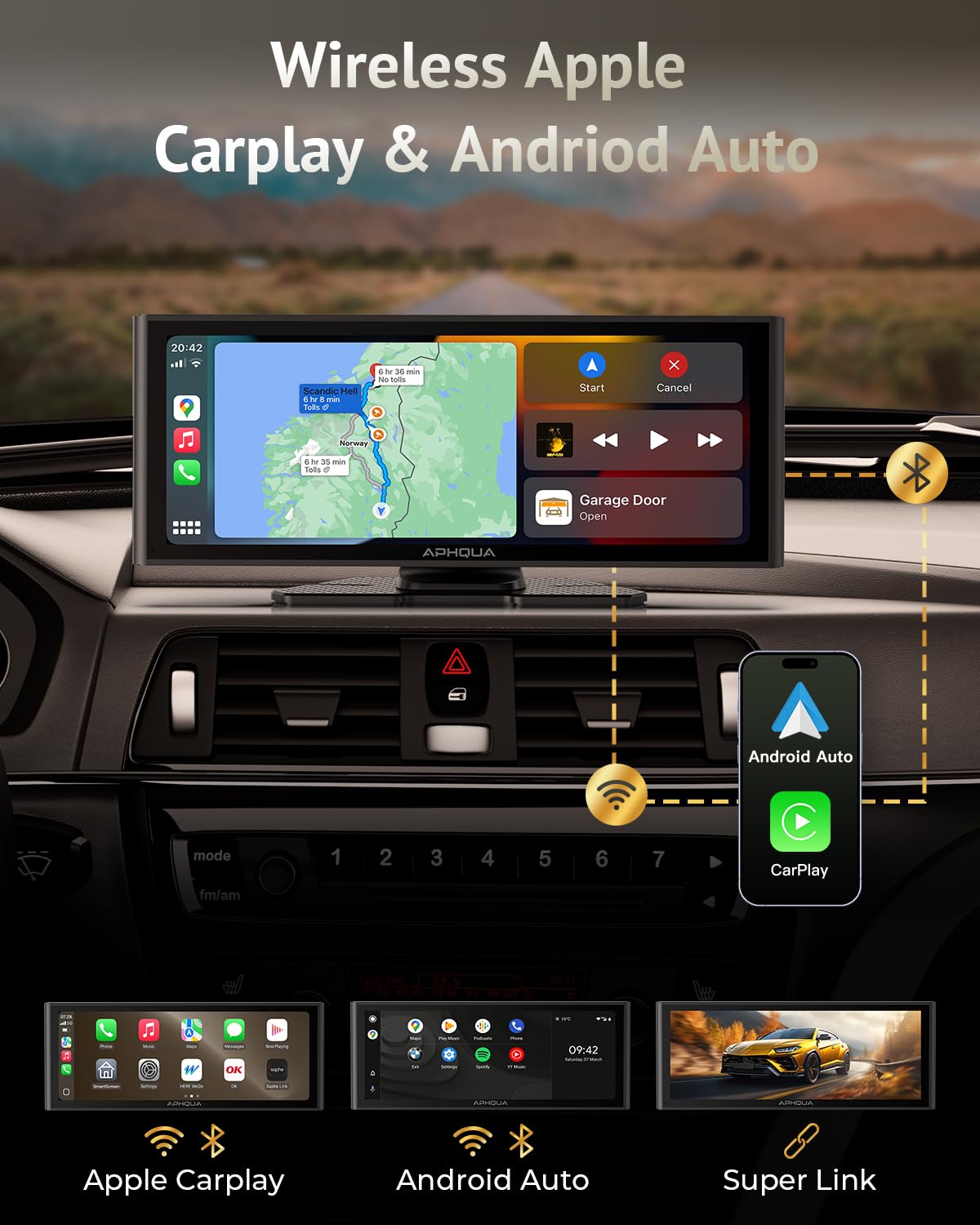 APHQUA 4K front dash cam captures clear day and night footage