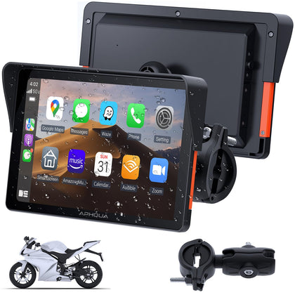 APHQUA 722 7-inch motorcycle GPS display for clear route guidance on the road.