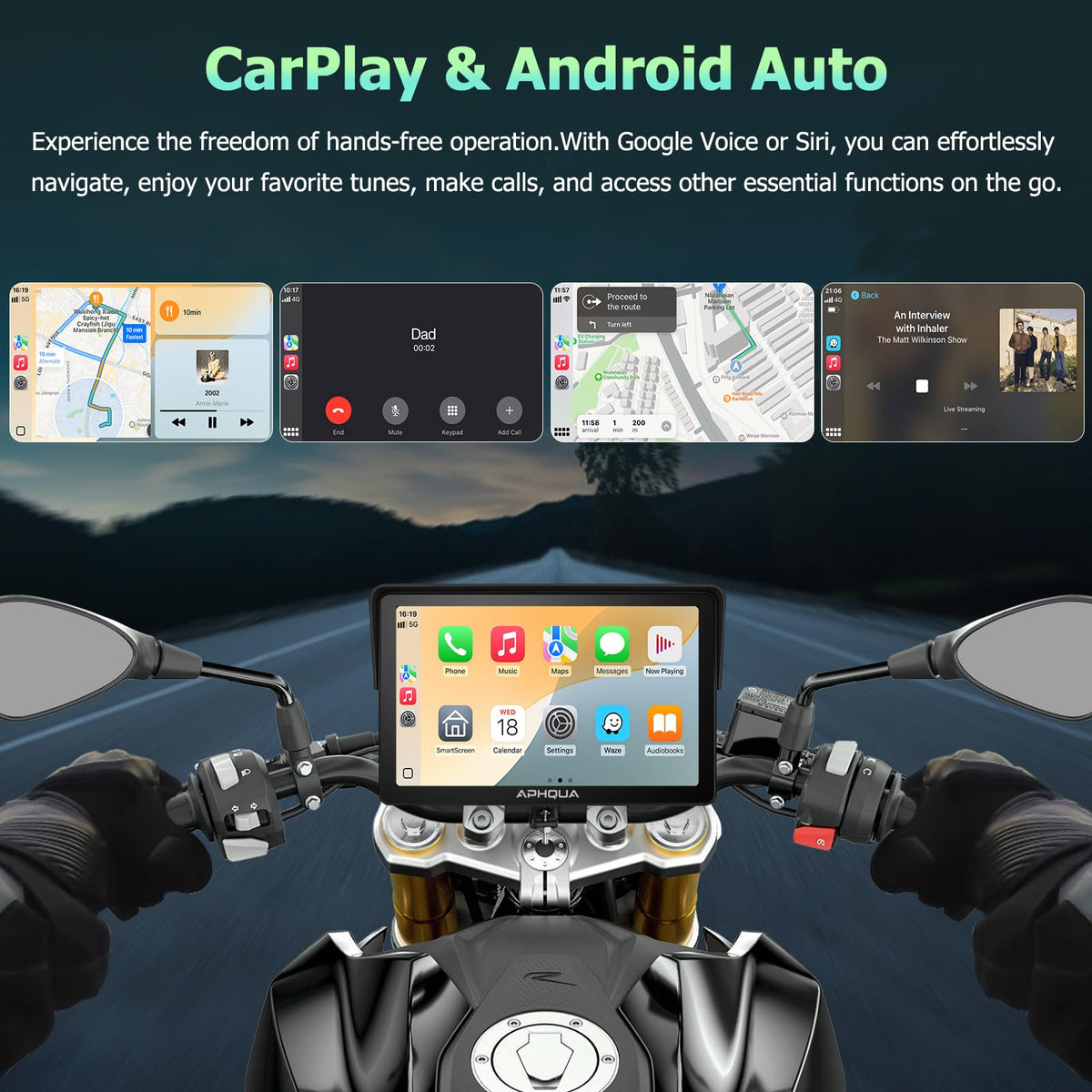 APHQUA 722 voice control with Siri and Google Assistant enables hands-free operation.