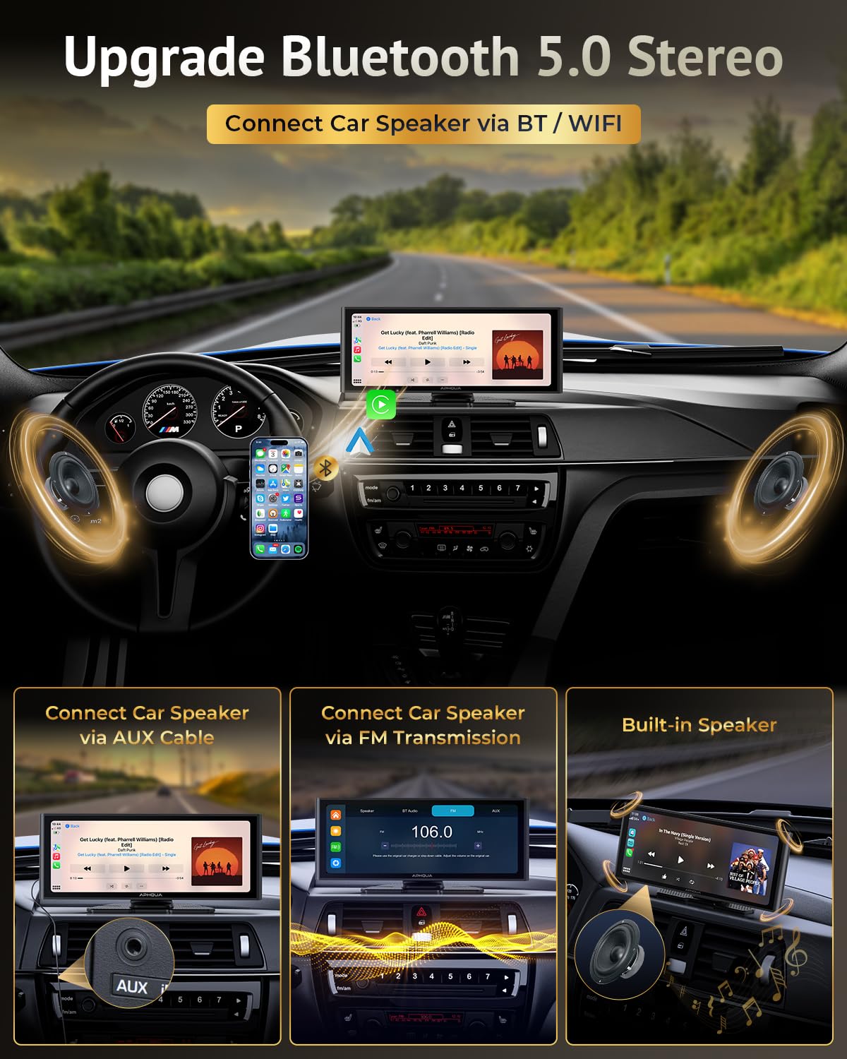 APHQUA loop recording dashcam enables continuous footage with auto overwriting