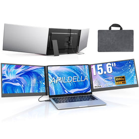 APILDELLA 15.6-inch screen extender front view enhances portable multi-screen work.