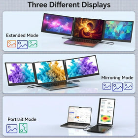 APILDELLA dual monitor connectivity back panel highlights easy cable connections.