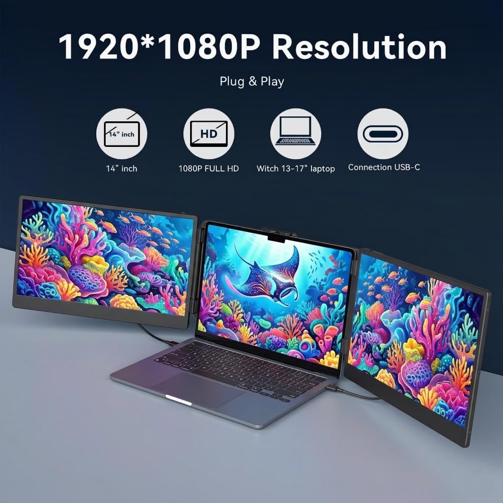 APILDELLA ultra-thin portable monitor travel setup shows a sleek, lightweight design.