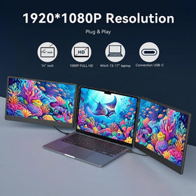 APILDELLA ultra-thin portable monitor travel setup shows a sleek, lightweight design.