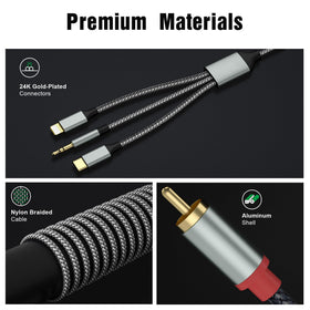 Apitiong dual-shield gold-plated connectors reduce interference for clearer sound.
