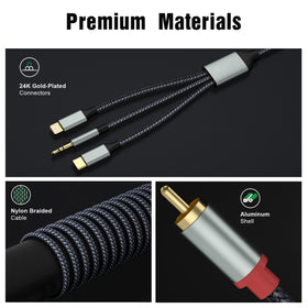 Apitiong dual-shield gold-plated RCA connectors minimize interference for clear audio.