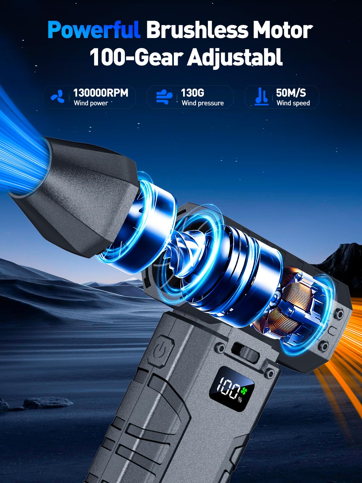 Apmata cordless air blower with USB-C fast charge for quick portable cleaning