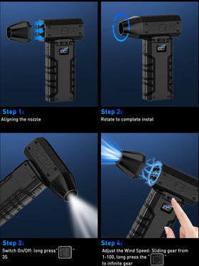 Apmata kit includes nozzle and four brushes for versatile tasks